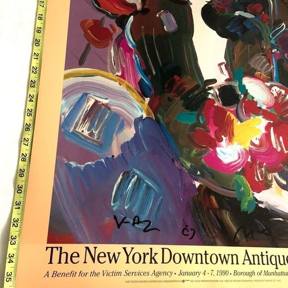 PETER MAX Signed “The Brown Lady” Poster (1990) - Picture 8 of 9